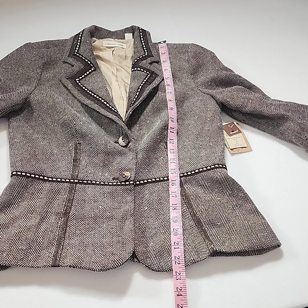 Coldwater Creek Brown Sparkle Fitted Work Business Blazer